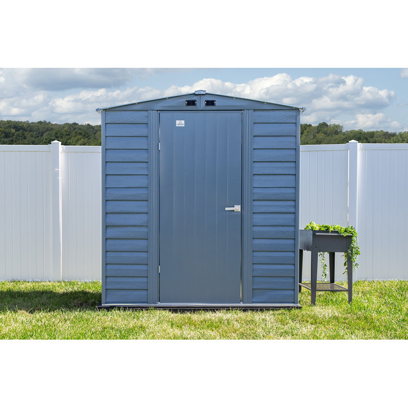 Select Steel Storage Shed Steel Storage Shed, 6X5, Blue Grey, Blue Gray