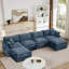 Canapé modulaire spacieux en forme de U, tissu chenille, confort de salon moderne