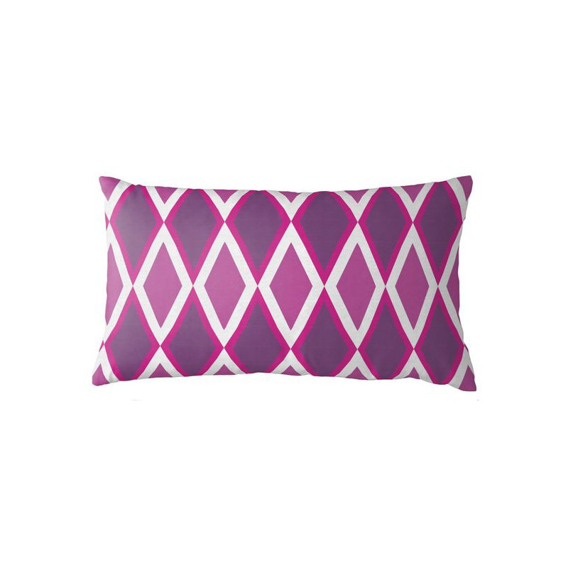 Kuba Linen Pillow Cover & Insert, Fuchsia, 12" H x 20" W, Rectangular