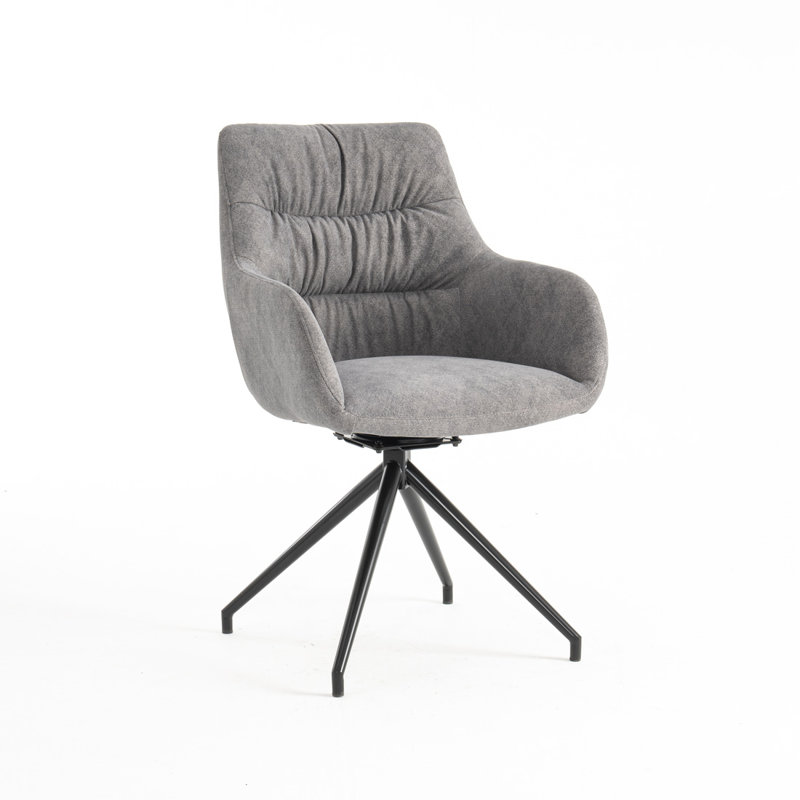 Aunalee 50cm H Velvet Upholstered Armchair, Grey, Set Of 4