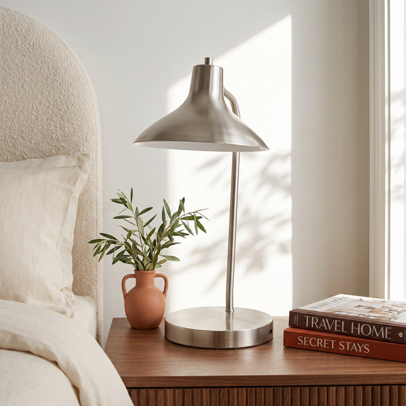Lassell Adjustable Metal Desk Lamp, Brushed Steel