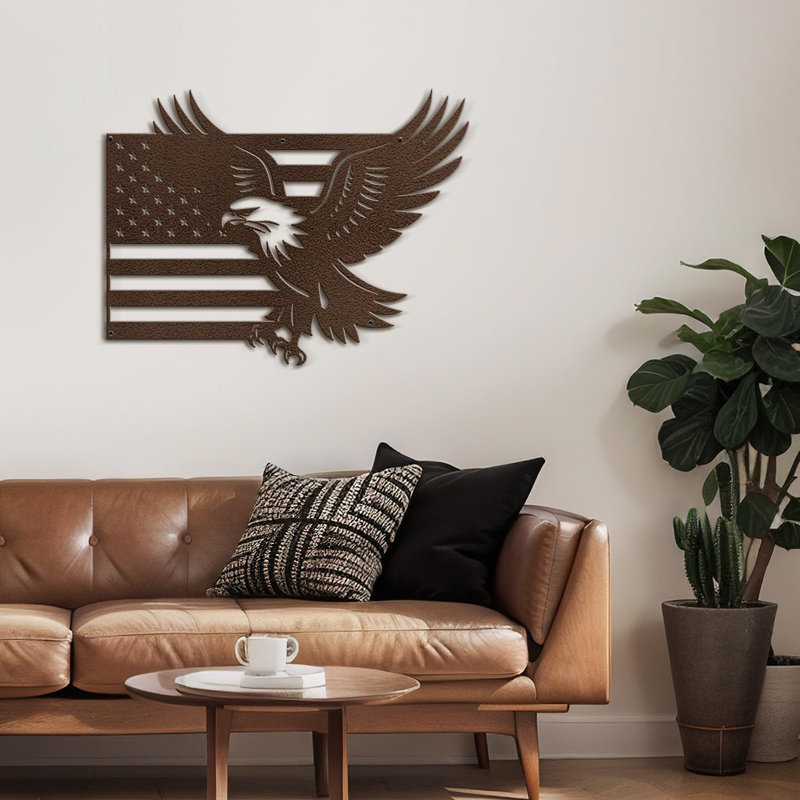 Décoration murale en métal, H 12 po x l 18 po x P 0,05 po, Bronze