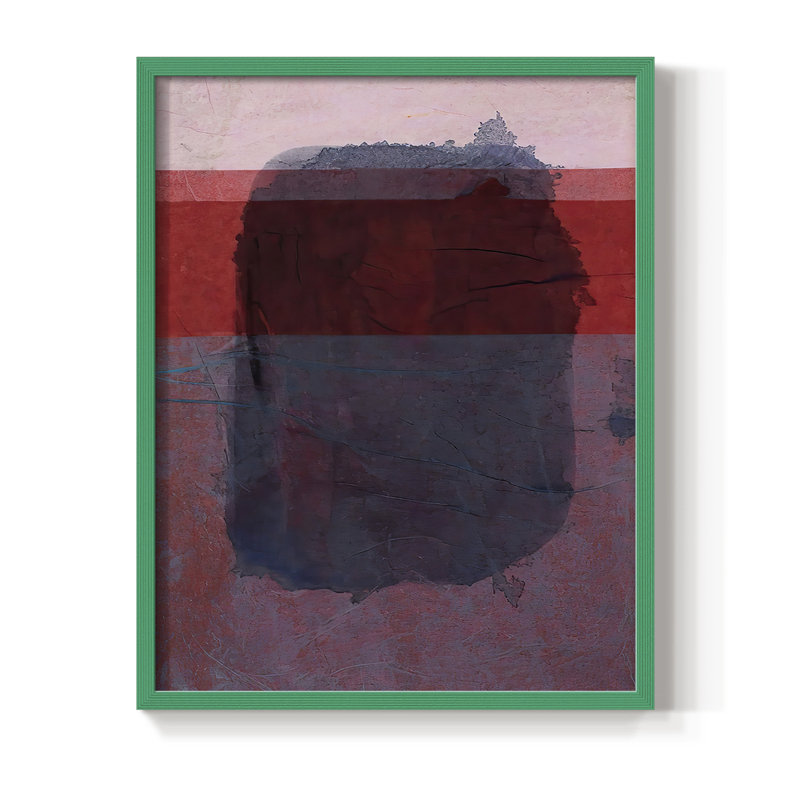 «Souvenir de Rothko I», reproduction encadrée - bois massif, Cadre simple vert, H 10 po x l 8 po