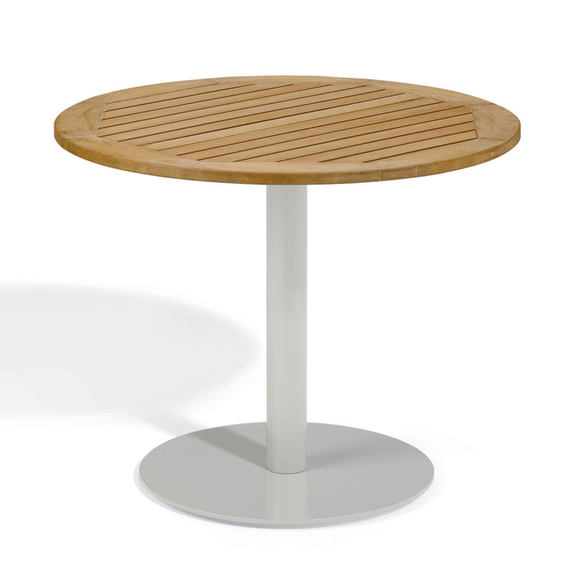 Travira Outdoor Round Bistro Table, 36" W x 36" L, Tekwood Natural