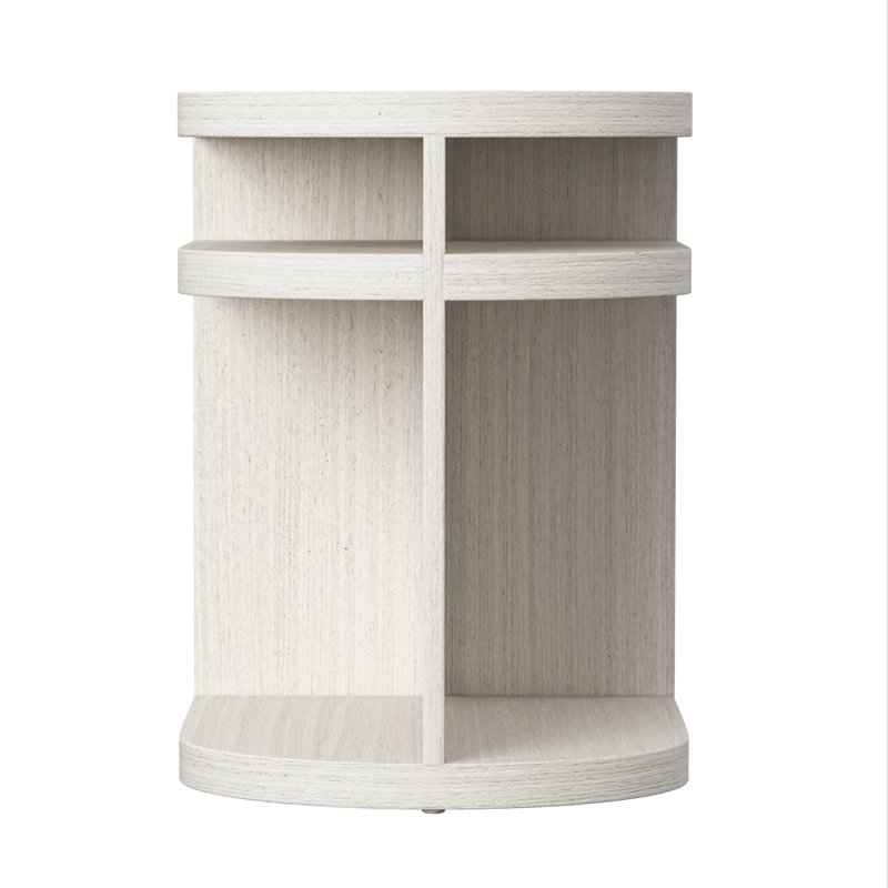 Stratum Solid Wood Floor Shelf End Table with Storage