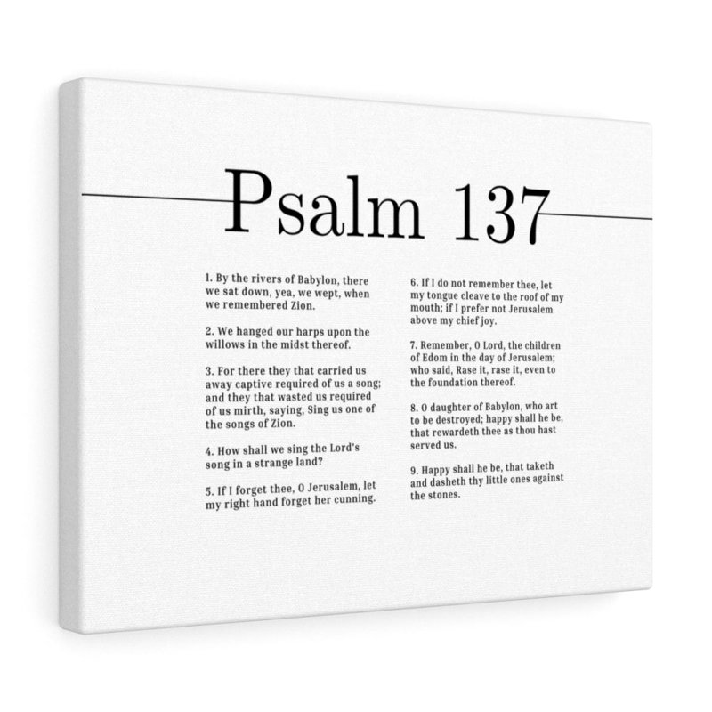 Sing the Lord's Song Psalm 137 1 Piece Wrapped Canvas Wall Art, 28cm H x 36cm W
