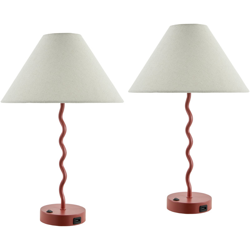 Pruter Table Lamp Set, Red