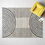Uptown Rectangle Geometric Handmade Tufted Wool Area Rug in Beige/Gray/Black-286374117