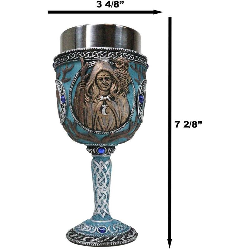 Verre à vin Celtic Knot Triple Moon Goddess Maiden Mother Crone
