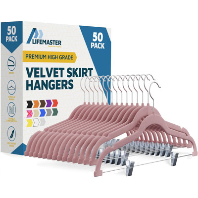  Cintres de jupe en velours - avec pinces réglables, crochet pivotant à 360 degrés et encoche antidérapante, peut supporter jusqu'à 10 lb, pour organiser jupe, pantalon, robe et vêtements, paquet de 20, vert