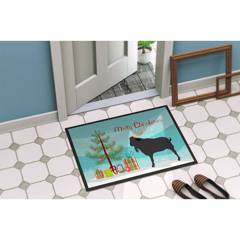 Tapis de noël pour l’extérieur antidérapant verata chèvre Samira, Rectangle 2 pi x 3 pi