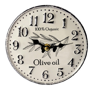 Analogue Metal Mechanical Tabletop Clock in Black/White