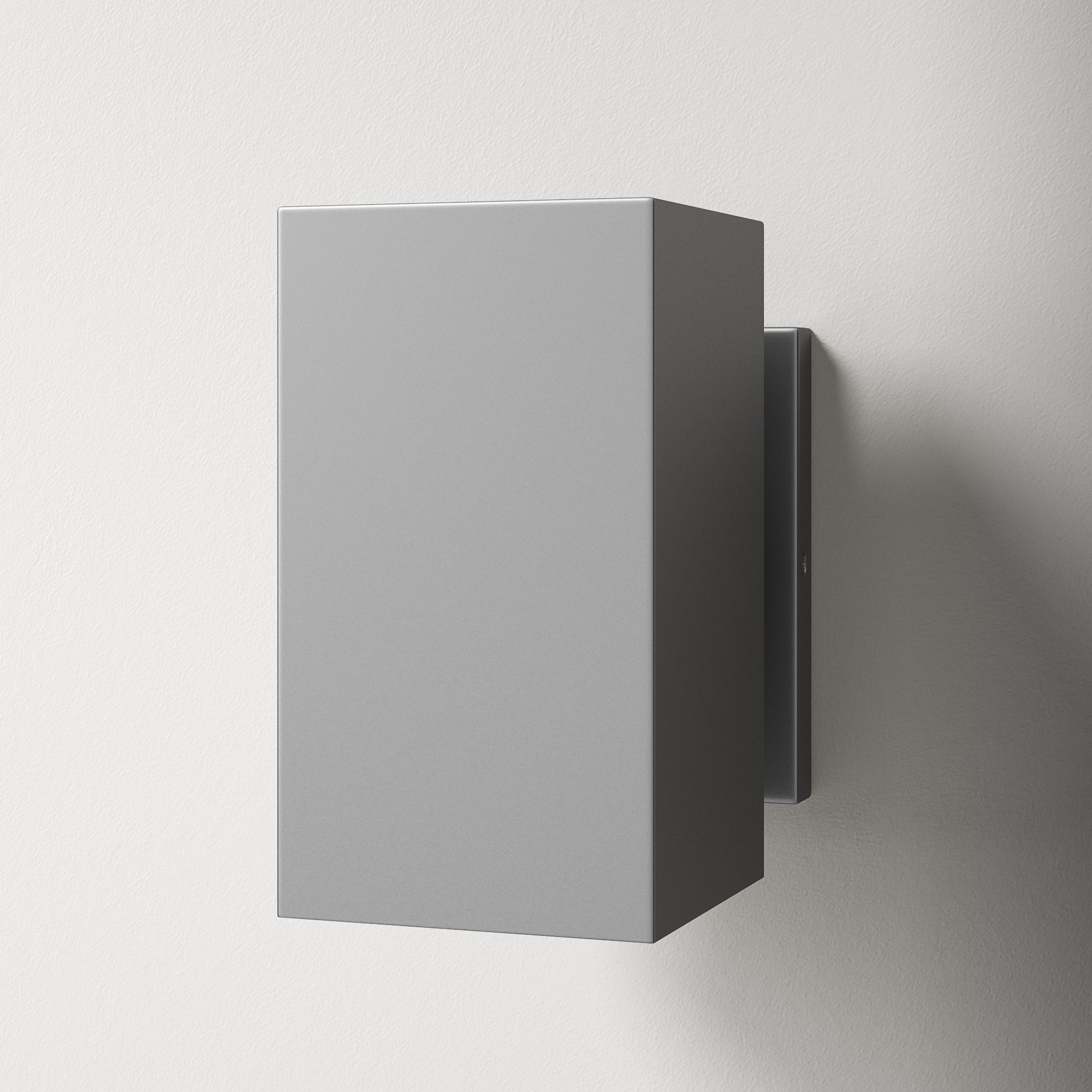 Dyer Single Light Outdoor Aluminum Wall Light, Painted Brushed Nickel, No, 9" H x 5" W x 5" D