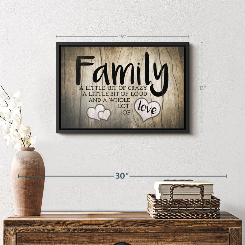 «Family Love Typographie», H 19 po x l 13 po