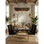 Pine Glass Top Metal Base Dining Table
