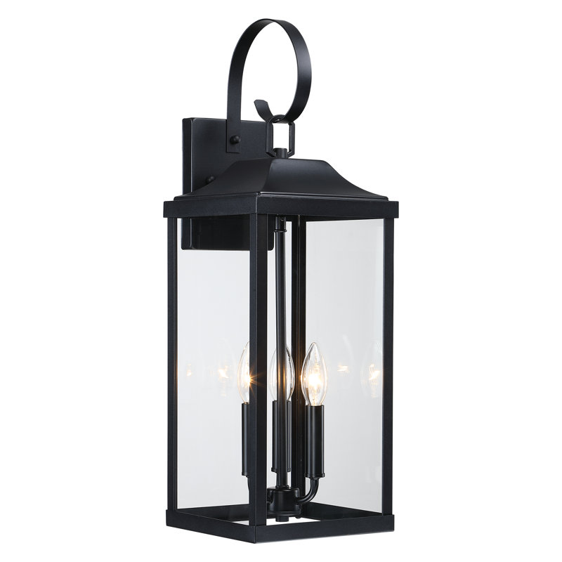 Aurelia Pankova 3 - Light Outdoor Wall Light with Clear Glass Lampshade, No