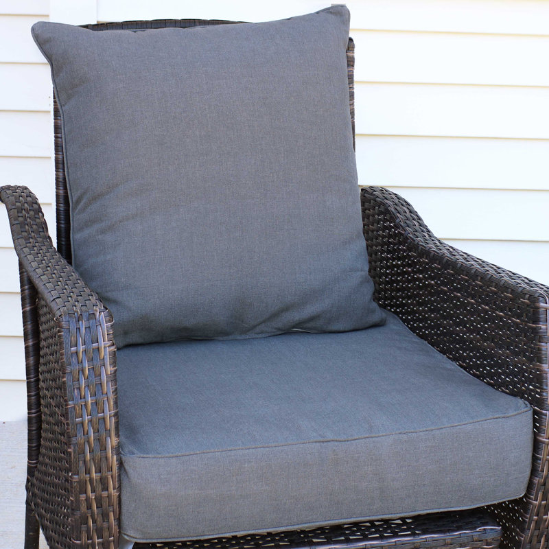 Ensemble de coussins de siège et de dossier 24 po x 24 po - Gris, gris