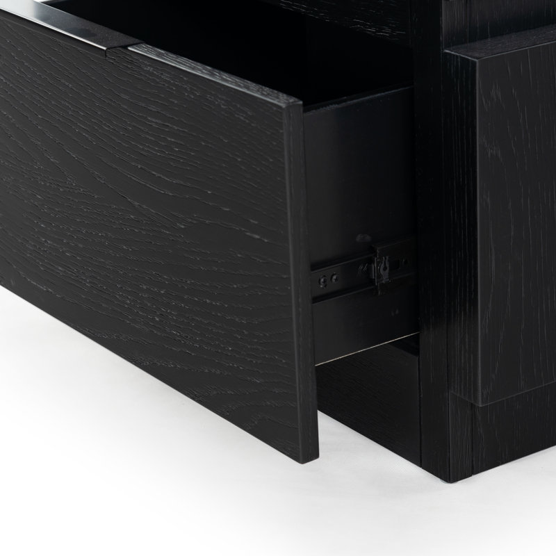 Titus 2 Drawer Nightstand, Black