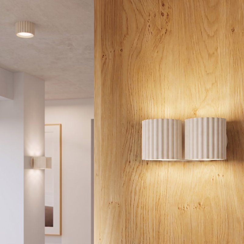 Aura Aluminium Flush Mounted Sconce, 21x12x10 cm, Beige, 2 Lights
