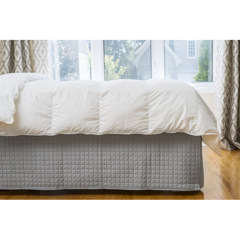 Jupe de lit en microfibre matelassée Grid, Double, Argent