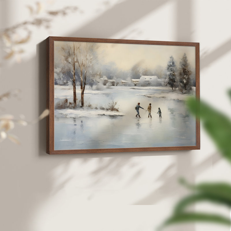 Paysages rétro-CLVI-impression encadrée - réaménageable, H 8 po x l 10 po, Noyer