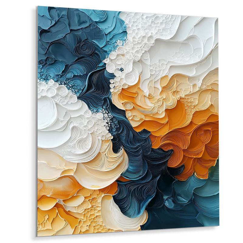«Biomorphism Wave to Sand», reproduction d'art moderne en métal, art mural en métal Biomorphism, H 20 po x l 12 po