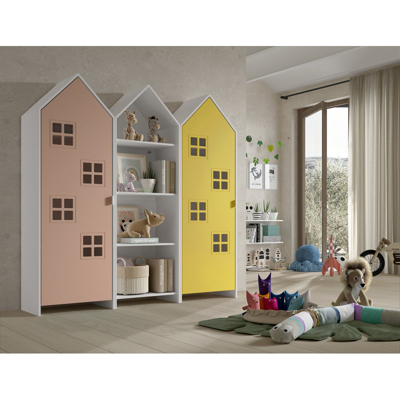 Casami Bruges 2 Door Manufactured Wood Wardrobe, Pink/Yellow