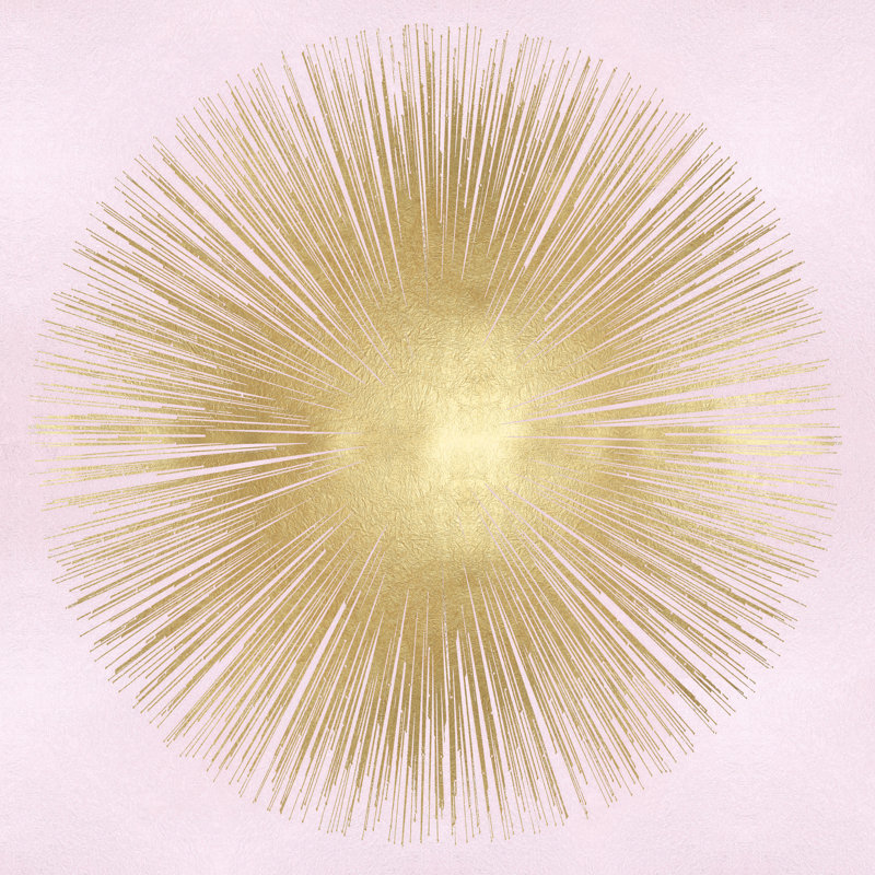 Sunburst Gold On Pink Blush I by Abby Young - Wrapped Canvas Art Prints, 76cm H x 76cm W