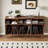 Record Player Stand With Power Outlet And Sliding Doors, Mid Century Modern Vinyl Storage Cabinet, Turntable Stand Table For Living Room