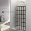 Porte de douche à l'italienne monobloc sans cadre, 96,5 cm (L) x 182,9 cm (H), noir mat, verre trempé 8 mm