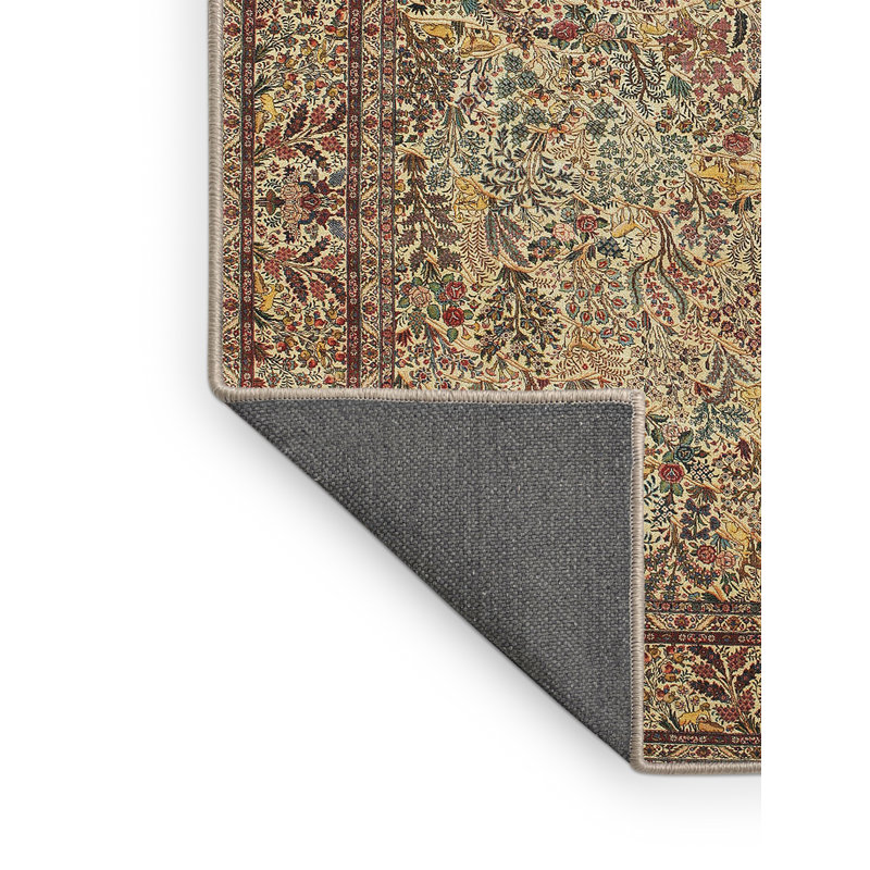 Tapis traditionnel brun / vert, Rectangle 5 pi x 7 pi