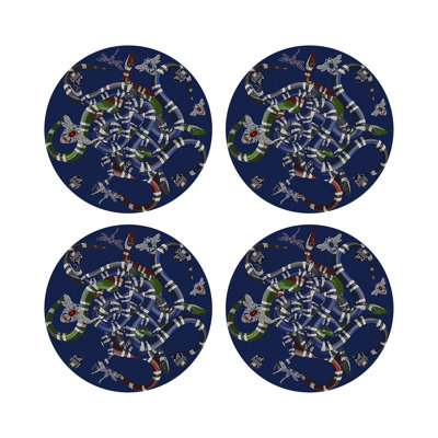 Ouroboros Vegan Leather Round Beaded Placemat
