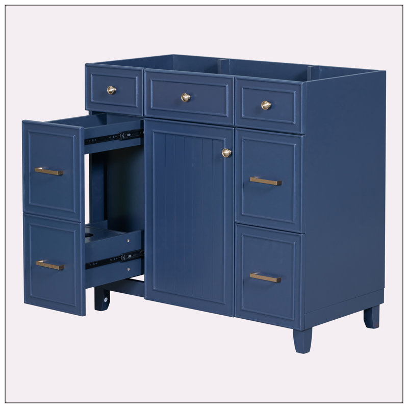 Base de meuble-lavabo simple 35,40 po seulement, Bleu marine
