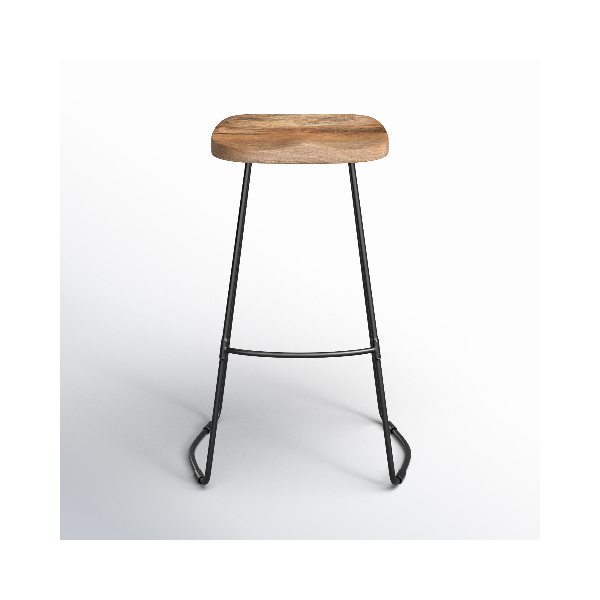 Geonna Solid Wood Bar & Counter Stool, Natural, Bar Stool (30" Seat Height)