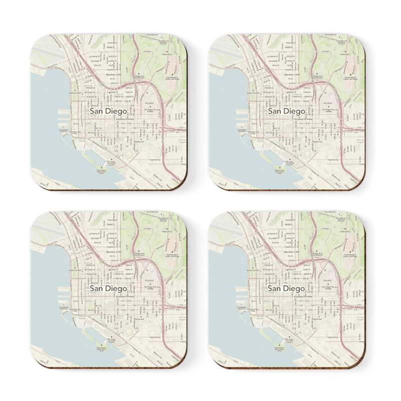 Sous-verre carte des États-Unis, San Diego