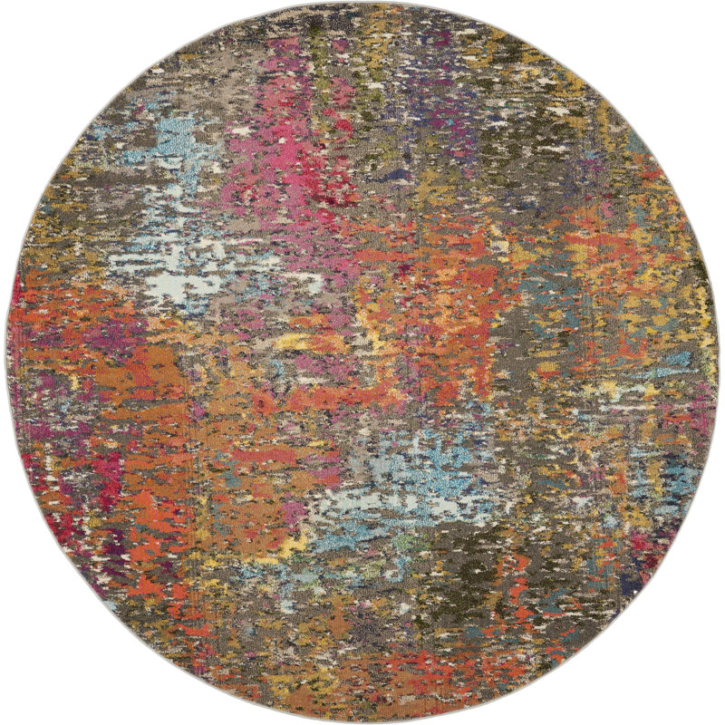 Allegro Abstract Indoor Rug, Round 5'3"