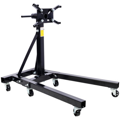 Folding Engine Stand 2000 LBS Capacity Motor Hoist 360 Degree Adjustable Mounting Head Dolly Mover Auto Repair Rebuild Jack,Black