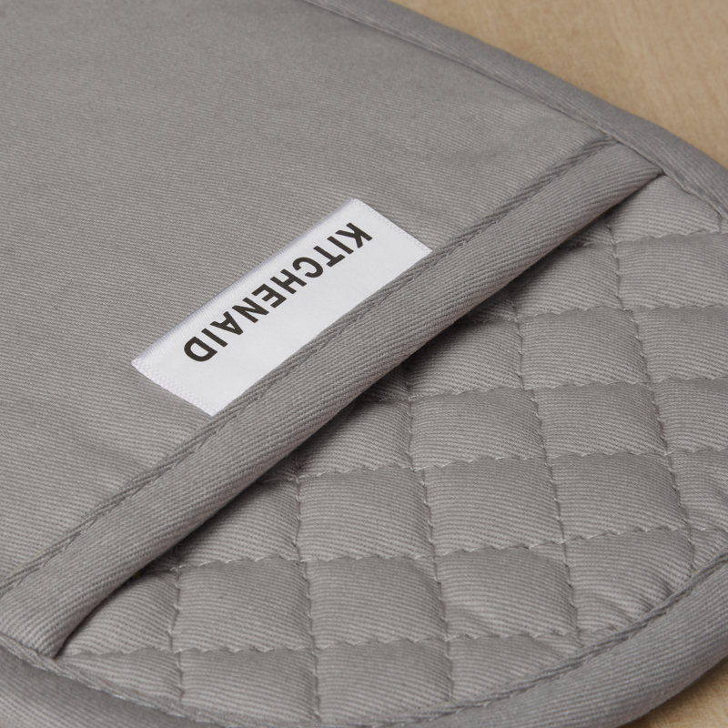KitchenAid Asteroid Solid Diamond Potholder, Light Gray, 6.5" W x 10" L