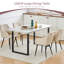 Modern 150cm Rectangular Sturdy Dining Table with 3.6cm Tabletop and 6cm Thick Pedestal-477208621