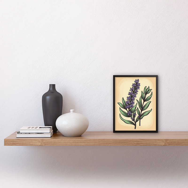 Aaralynn Lavender Flower Old School USA Tattoo Ink Body Art Rockabilly Americana 50s - Single Picture Frame Print
