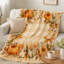 Plaid douillet à motif citrouille d'automne, couverture de lit en peluche avec motif de feuilles d'automne pour canapé, lit, chambre, salon, décoration intérieure-134290194