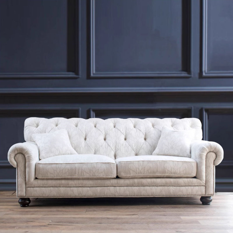 Simple Casual Creative Sofa, Off White, 35.83" H x 85.43" W x 42.91" D