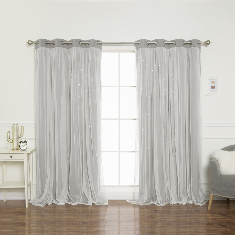 Paire de rideaux occultant avec œillets Jenifer, Colombe, L 52 po x L 84 po