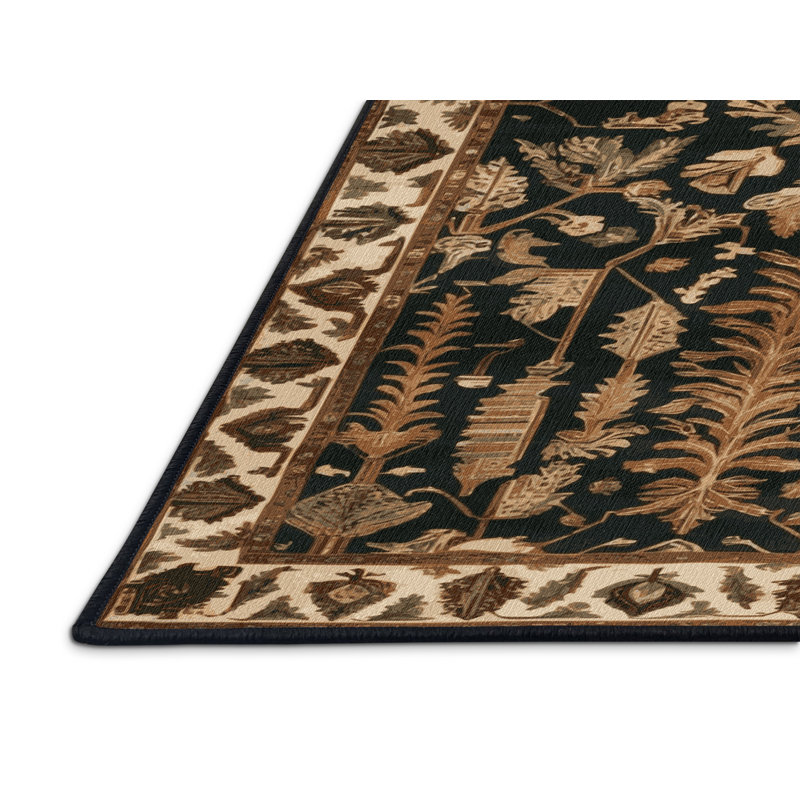 Tapis brun turc lavable à la machine, Rectangulaire 8 pi x 10 pi