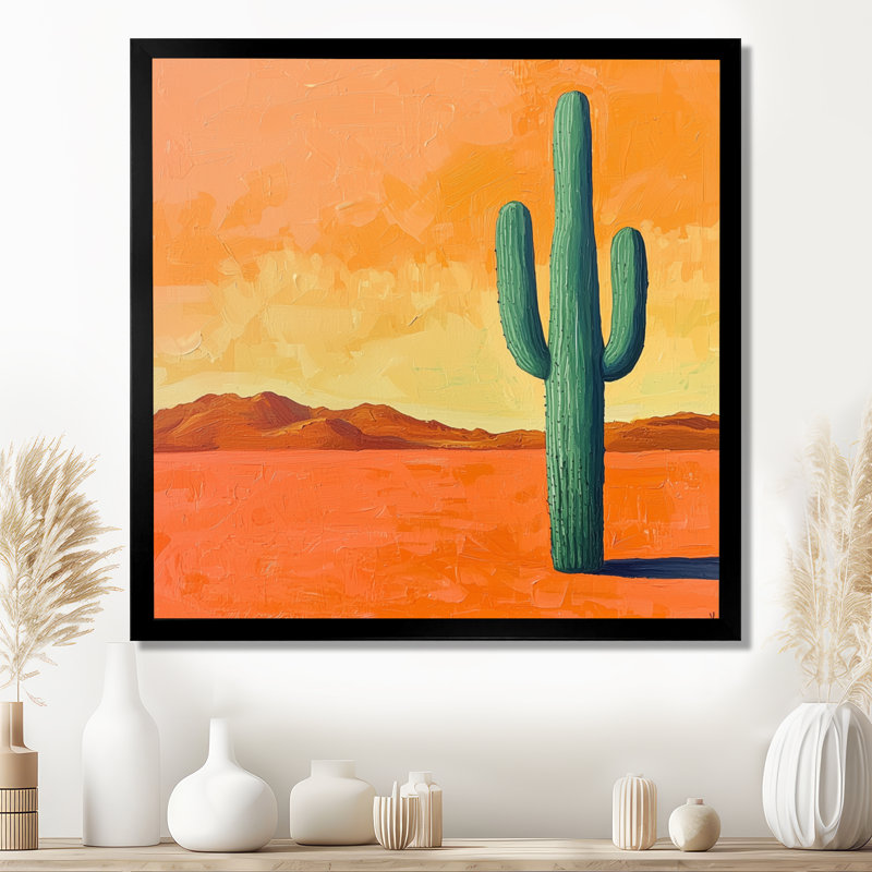 Marbod, cactus dans le désert, lueur II - cactus, art mural, H 16 po x l 16 po, Toile tendue, Ne s’applique pas