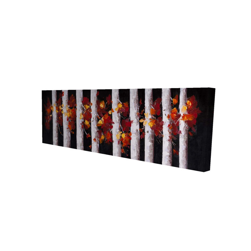 Trees and Fall Leaves Canvas | Bedroom Wall Decor Artwork