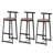 Counter Height Bar Stools  3 , Black & Walnut Brown. Metal Base With 220Lbs Weight Capacity. Ergonomic Seats. Modern Style For Kitchen Island, Lounge. User- Assembly Process 3 Stool , Height. Brown .