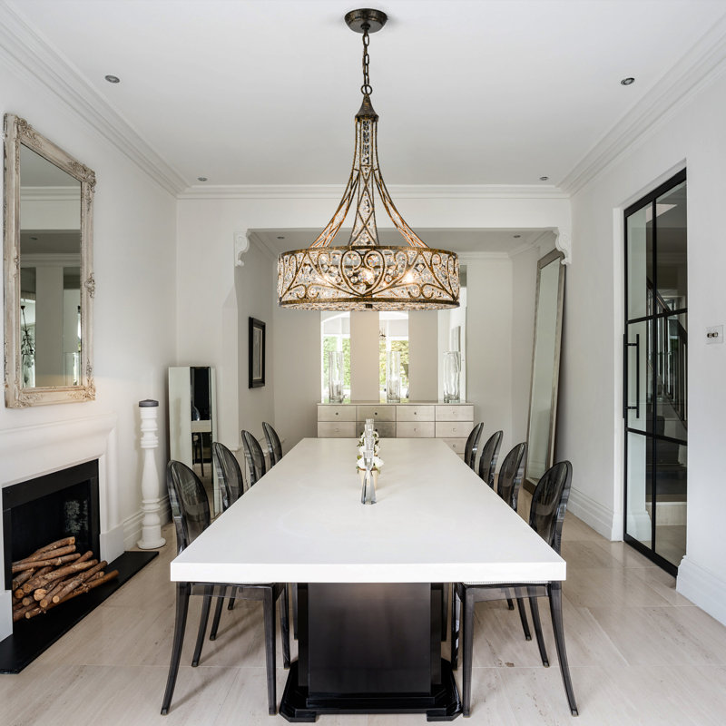 Lustre tambour en cristal 6 lumières
