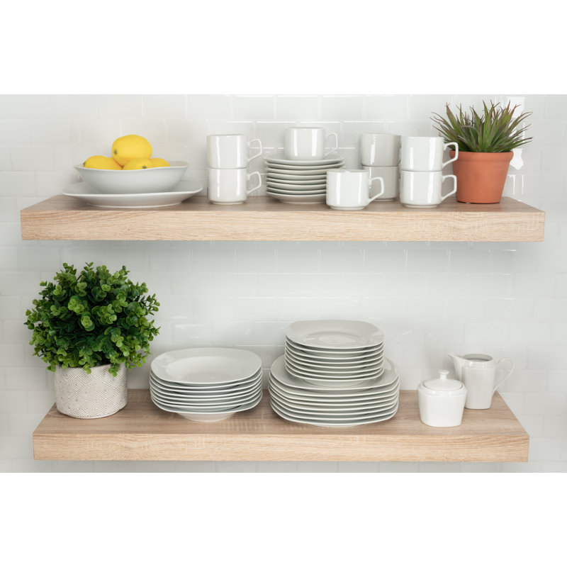 White Porcelain Square Dinnerware Set, Service for 8