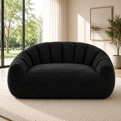 Pouf poire surdimensionné pour 2 personnes, revêtu d'un tissu chenille scintillant, avec assise profonde, rembourrage en mousse haute densité et dossier incurvé. Canapé livré monté, idéal pour le salon, la chambre à coucher et le bureau.